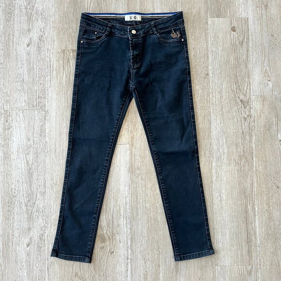 Womens IO Black Cropped Jeans - 32 - Picture 1 of 10